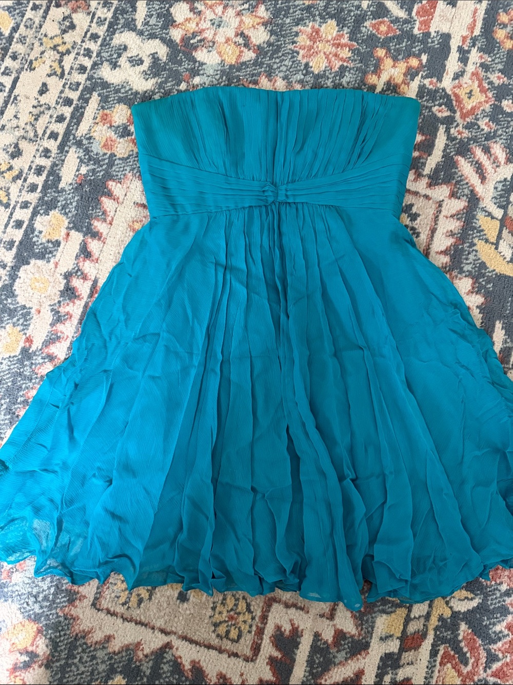 BCBGMaxAzria Teal Spaghetti-Strap Chiffon Mini Dress